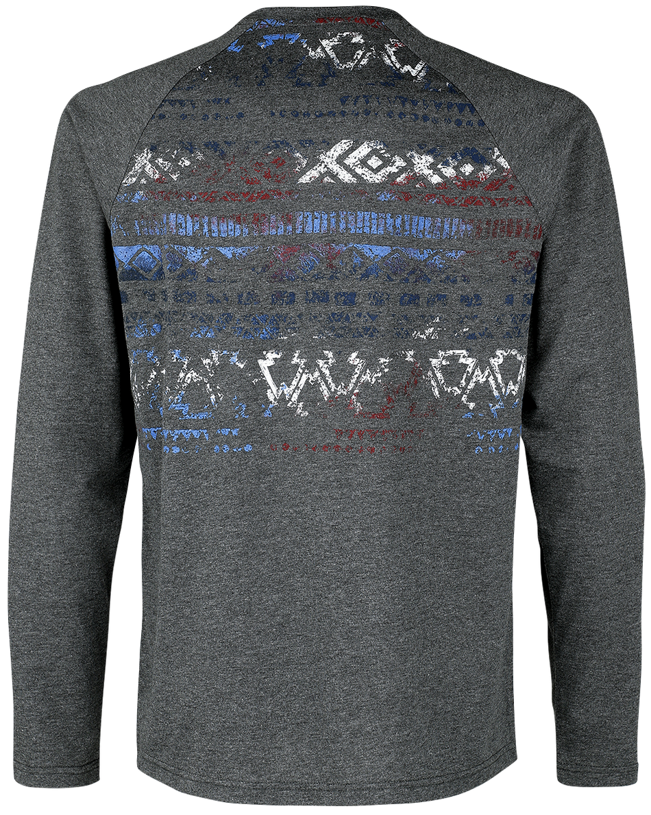 T-shirt manches longues  de RED by EMP - Haut manches longues raglan - S à M - pour Homme - gris - RED by EMP - View 2