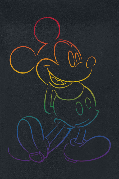 T-Shirt Manches courtes Disney de Mickey & Minnie Mouse - Mickey - Arc-en-Ciel - S à XXL - pour Femme - noir - Mickey & Minnie Mouse - View 2