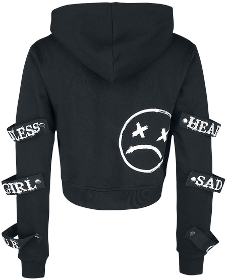 Sweat-shirt à capuche Gothic de Heartless - Sweat à Capuche Sad Girl Club - XS à XXL - pour Femme - noir/blanc - Heartless - View 2