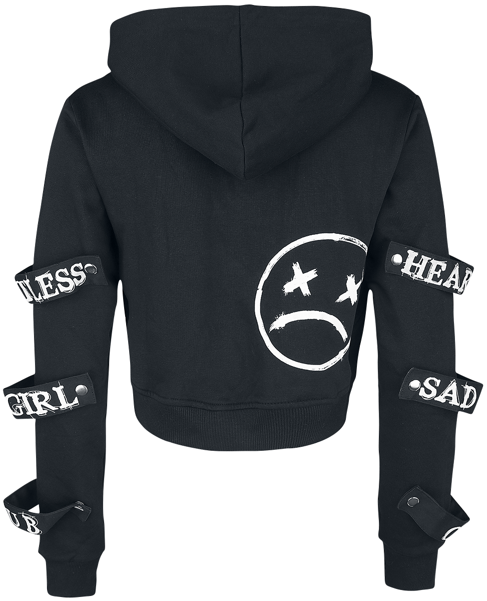 Sweat-shirt à capuche Gothic de Heartless - Sweat à Capuche Sad Girl Club - XS à XXL - pour Femme - noir/blanc - Heartless - View 2