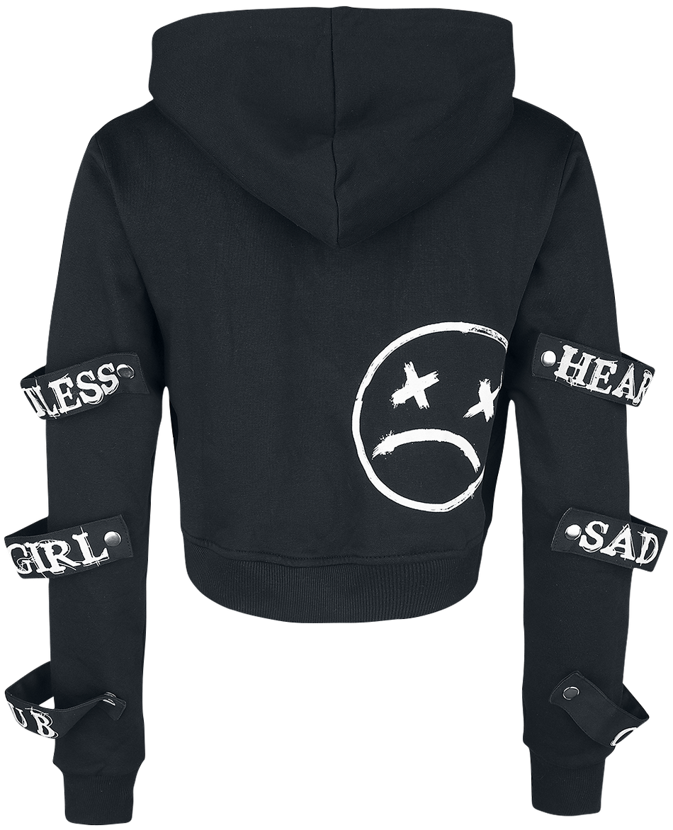 Sweat-shirt à capuche Gothic de Heartless - Sweat à Capuche Sad Girl Club - XS à XXL - pour Femme - noir/blanc - Heartless - View 2