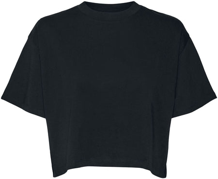 T-Shirt Manches courtes  de Noisy May - NMALENA S/S O-NECK SEMI CROP TOP NOOS - XS à XL - pour Femme - noir - Noisy May