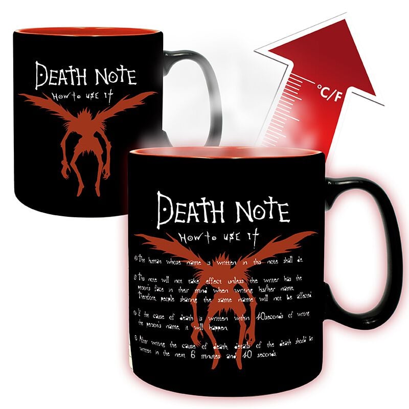 Mug  de Death Note - Kira & Ryuk - Mug Thermo-Réactif - pour Unisexe - noir/rouge/bleu - Death Note