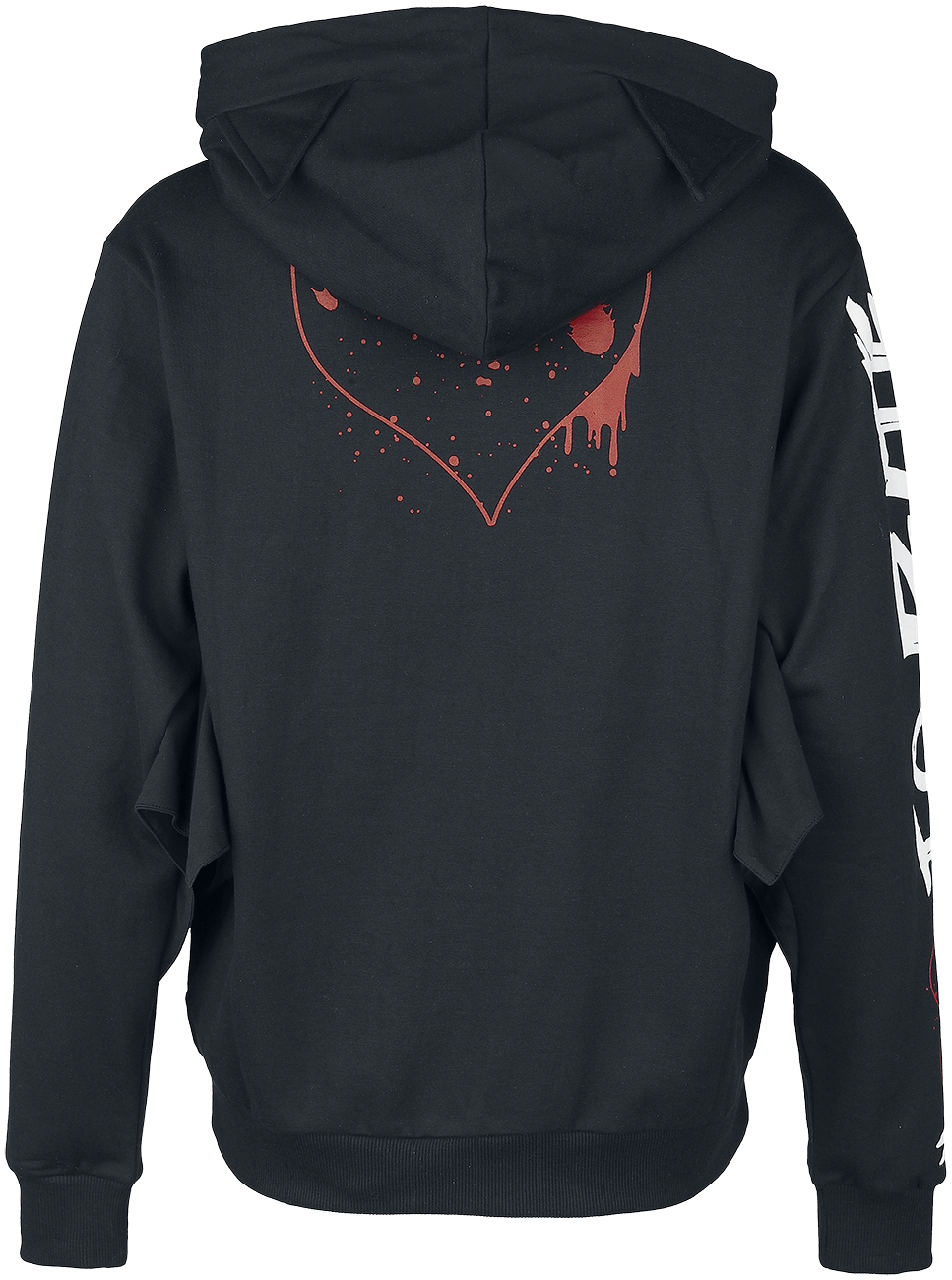 Sweat-shirt zippé à capuche Gothic de Cupcake Cult - Sweat à Capuche Bat Attack - XS à 4XL - pour Femme - noir/rouge/blanc - Cupcake Cult - View 2
