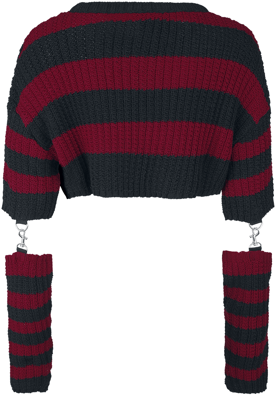 Pull tricoté Gothic de Heartless - Haut Isadora - XS à XXL - pour Femme - noir/rouge - Heartless - View 2
