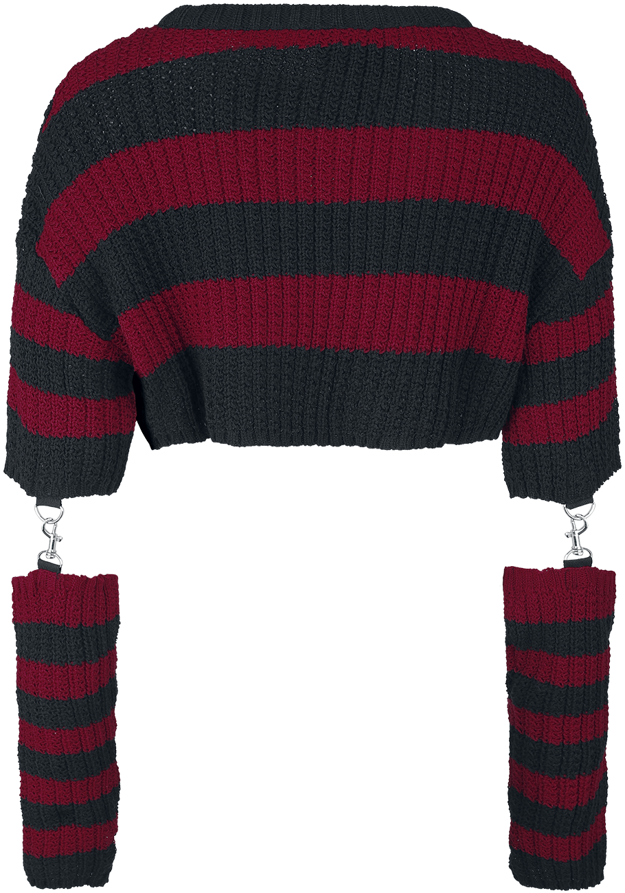 Pull tricoté Gothic de Heartless - Haut Isadora - XS à XXL - pour Femme - noir/rouge - Heartless - View 2