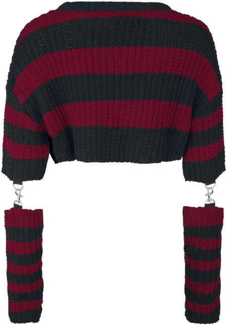 Pull tricoté Gothic de Heartless - Haut Isadora - XS à XXL - pour Femme - noir/rouge - Heartless - View 2