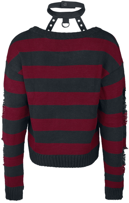 Pull tricoté Gothic de Heartless - Haut Vision - XS à 3XL - pour Femme - noir/rouge - Heartless - View 2