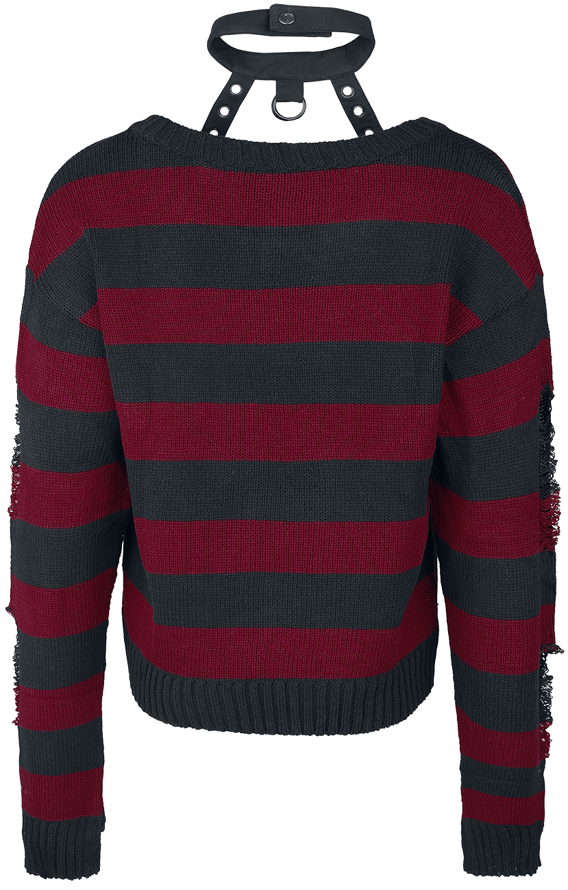 Pull tricoté Gothic de Heartless - Haut Vision - XS à 3XL - pour Femme - noir/rouge - Heartless - View 2