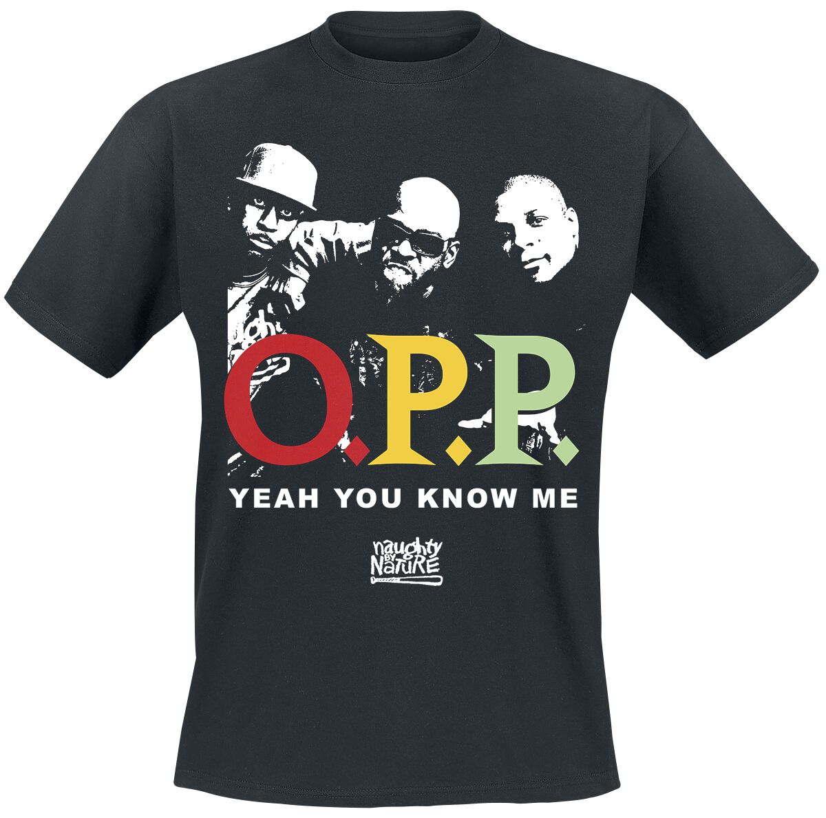 T-Shirt Manches courtes  de Naughty by Nature - Vintage OPP YYKM - M à XXL - pour Homme - noir - Naughty by Nature