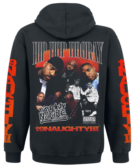 Sweat-shirt à capuche  de Naughty by Nature - Hip Hop Hooray - S à L - pour Homme - noir - Naughty by Nature - View 2