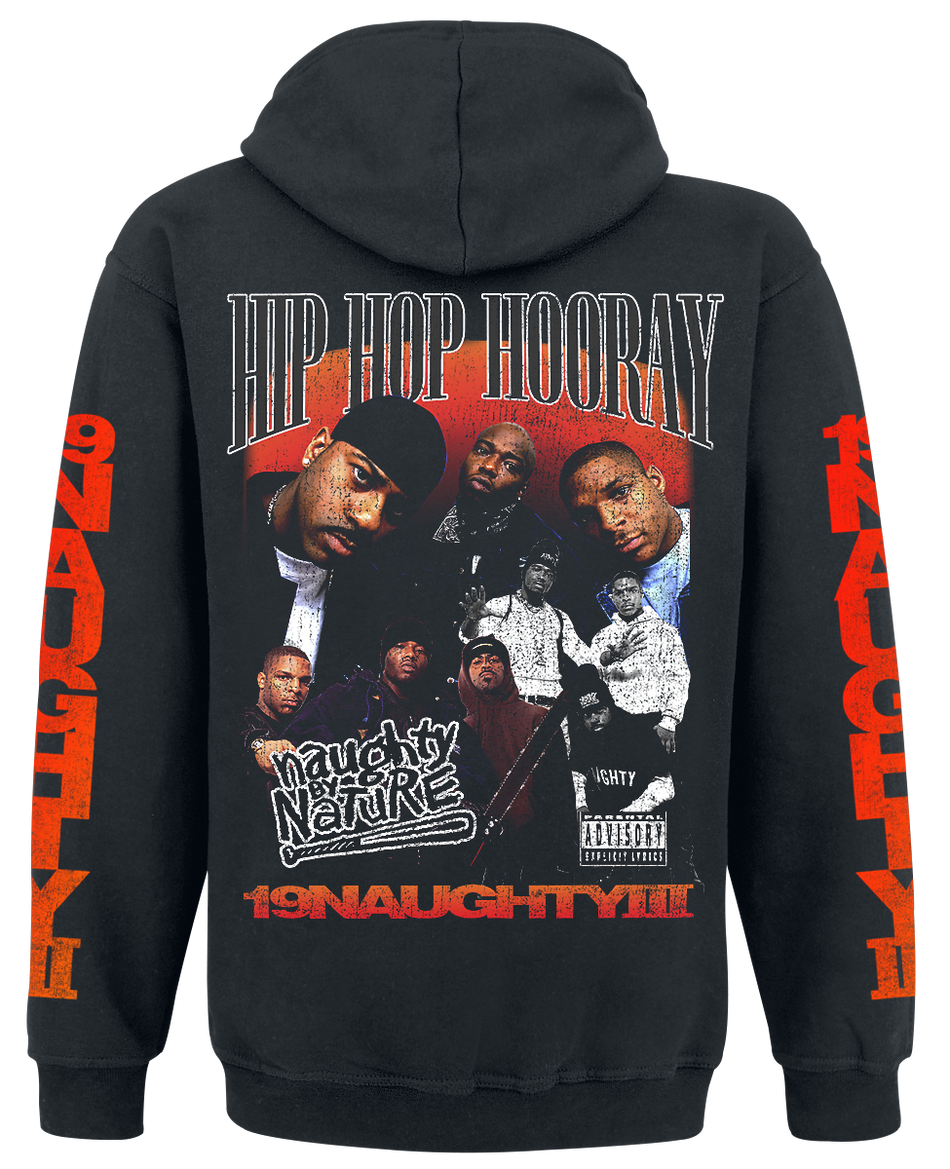 Sweat-shirt à capuche  de Naughty by Nature - Hip Hop Hooray - S à L - pour Homme - noir - Naughty by Nature - View 2