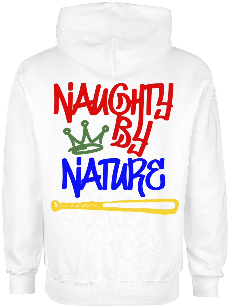 Sweat-shirt à capuche  de Naughty by Nature - Graffiti Logo - M à L - pour Homme - blanc - Naughty by Nature - View 2