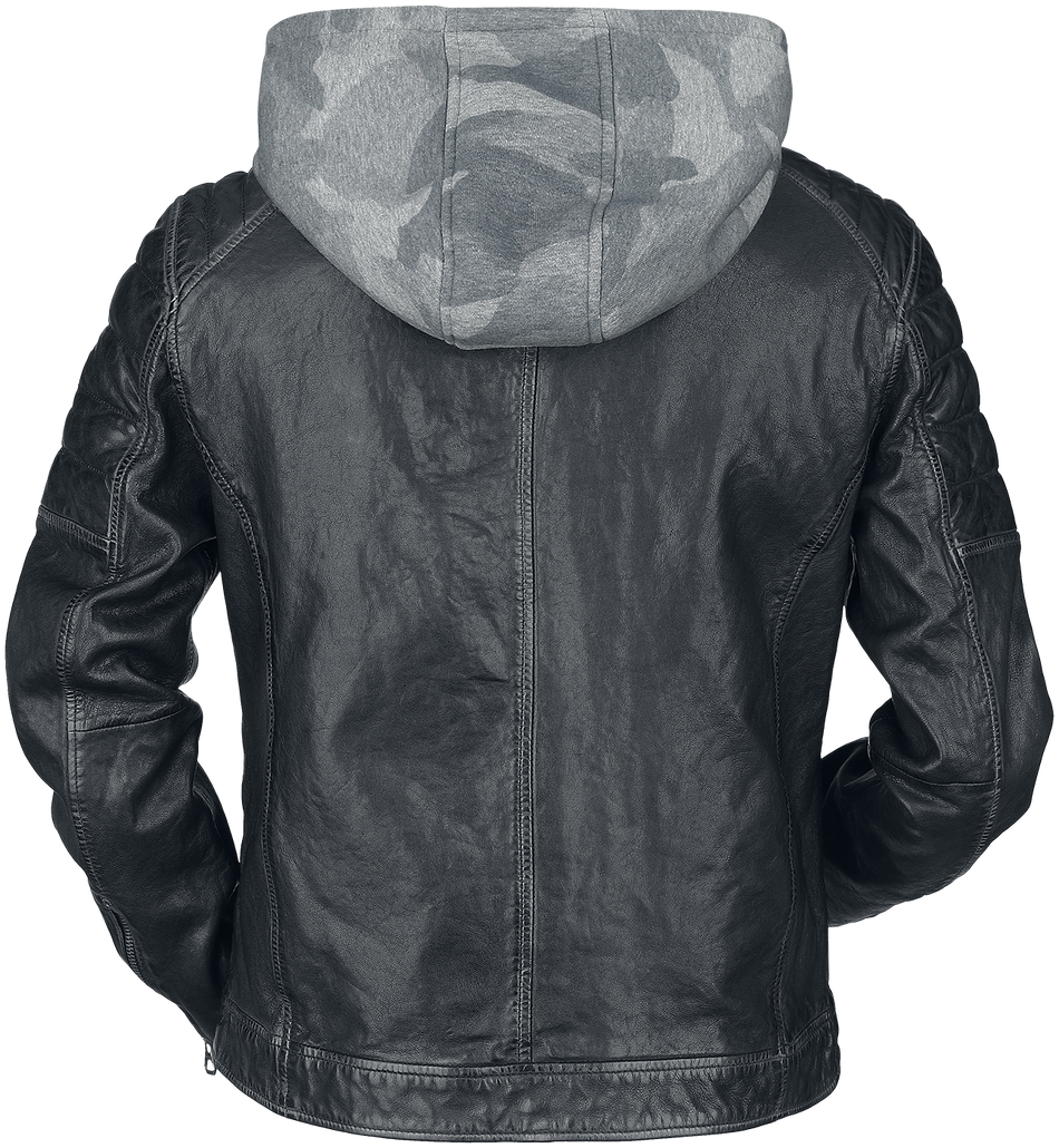 Veste en cuir  de Gipsy - GMORMEY LARETV - S à 3XL - pour Homme - noir/gris - gipsy - View 2