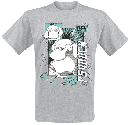 T-Shirt Manches courtes Gaming de Pokémon - Psykokwak - S à XXL - pour Homme - gris - Pokémon