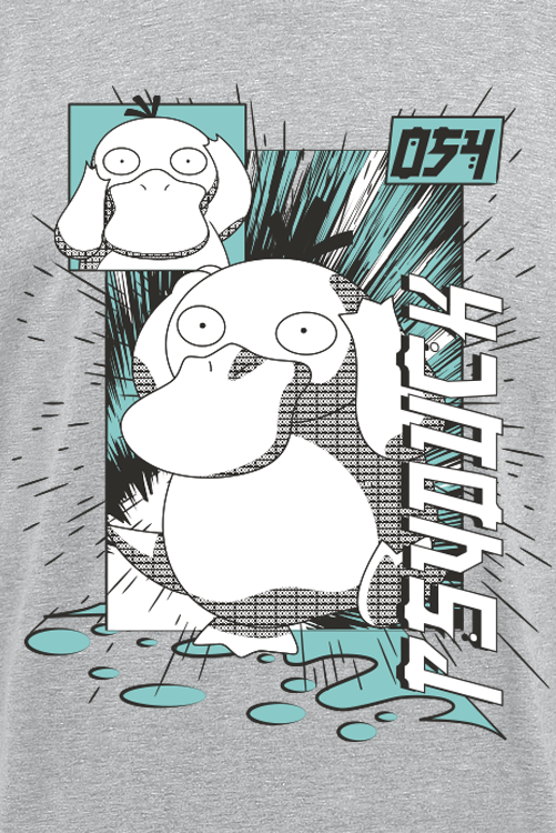 T-Shirt Manches courtes Gaming de Pokémon - Psykokwak - S à XXL - pour Homme - gris - Pokémon - View 2