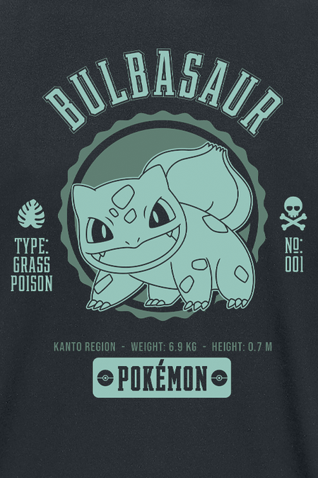 T-Shirt Manches courtes Gaming de Pokémon - Bulbizarre - S à XXL - pour Homme - noir - Pokémon - View 2
