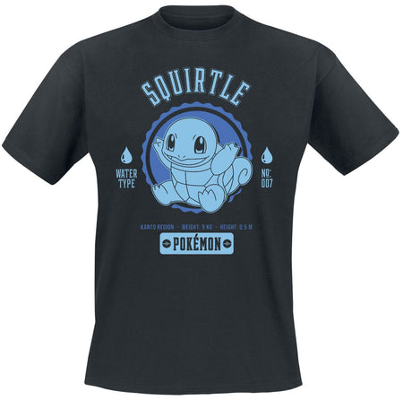 T-Shirt Manches courtes Gaming de Pokémon - Carapuce - S à XXL - pour Homme - noir - Pokémon