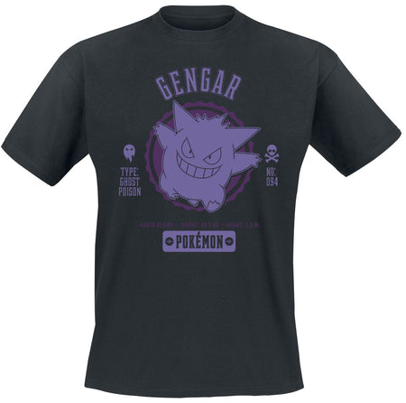 T-Shirt Manches courtes Gaming de Pokémon - Ectoplasma - S à XXL - pour Unisexe - noir - Pokémon