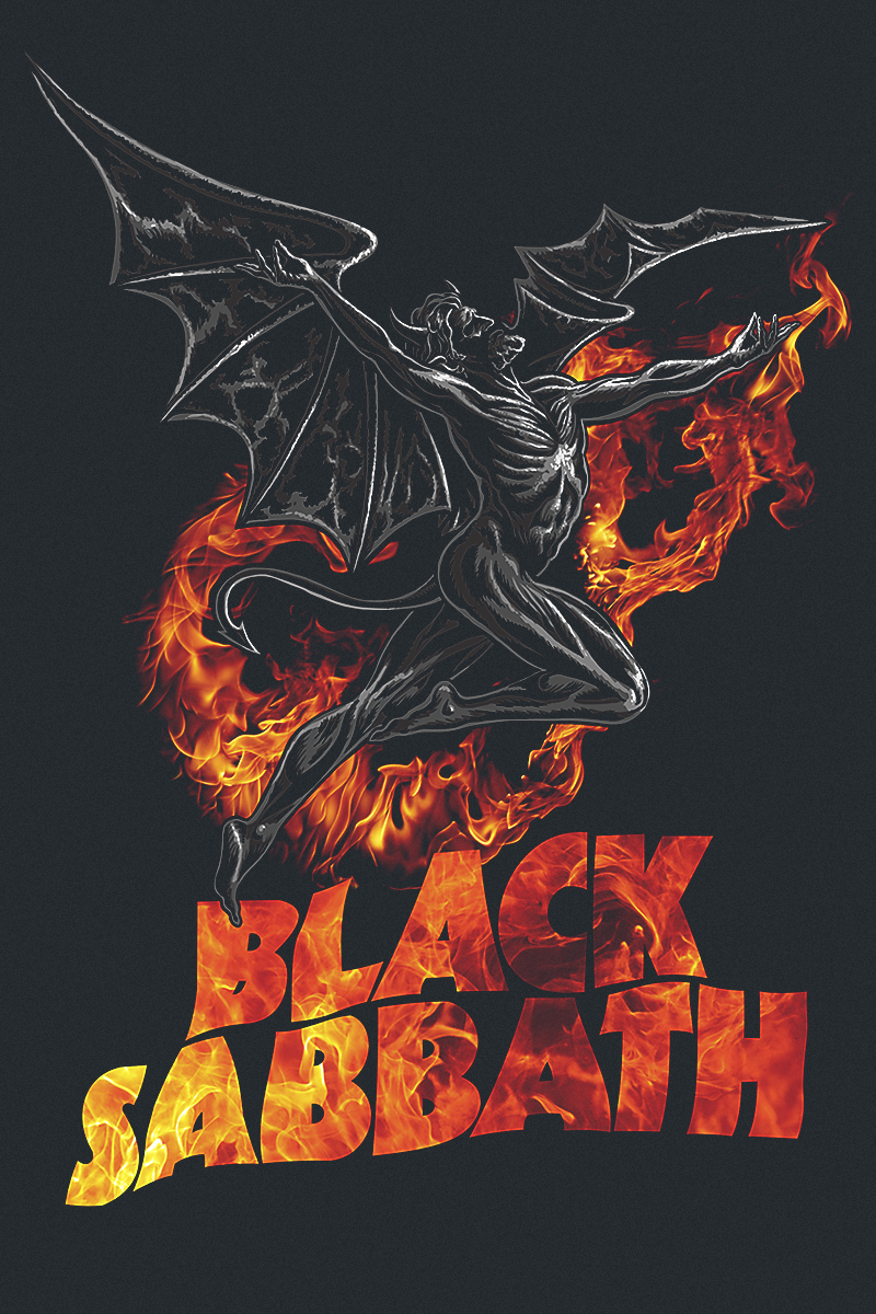 T-Shirt Manches courtes  de Black Sabbath - Burning Demon - S à 3XL - pour Homme - noir - Black Sabbath - View 2