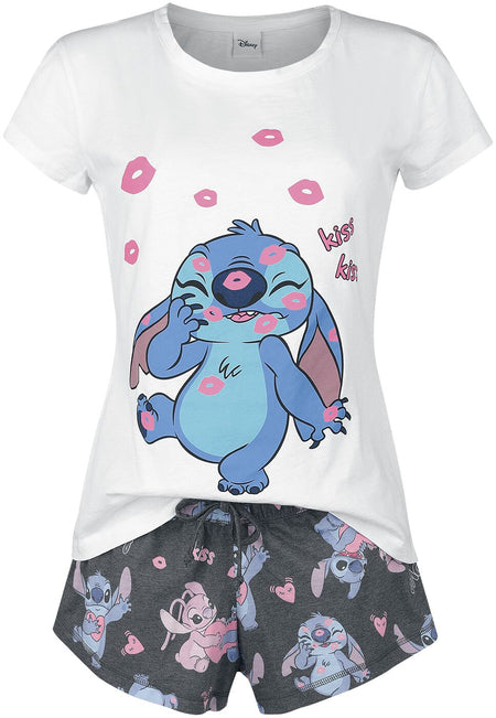 Pyjama Disney de Lilo & Stitch - Kiss Kiss - S à 3XL - pour Femme - multicolore - Lilo & Stitch