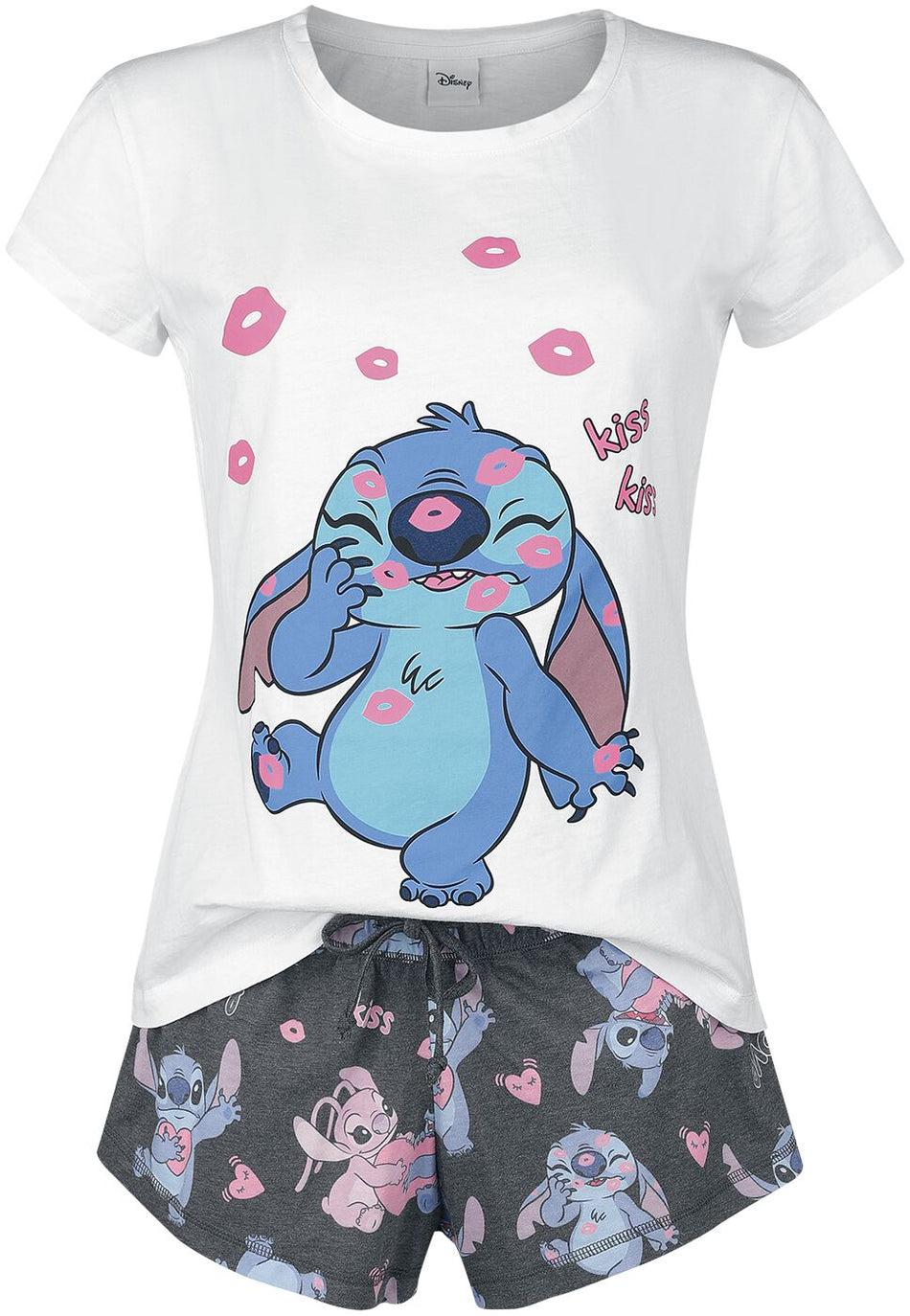 Pyjama Disney de Lilo & Stitch - Kiss Kiss - S à 3XL - pour Femme - multicolore - Lilo & Stitch