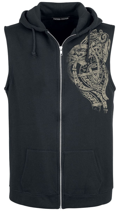 Veste  de Outer Vision - Sweat à Capuche Sans Manches Tattoo Ursus - S à XXL - pour Homme - noir - Outer Vision