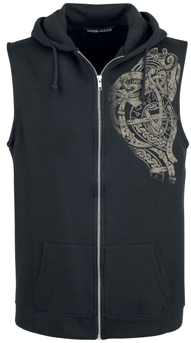 Veste  de Outer Vision - Sweat à Capuche Sans Manches Tattoo Ursus - S à XXL - pour Homme - noir - Outer Vision