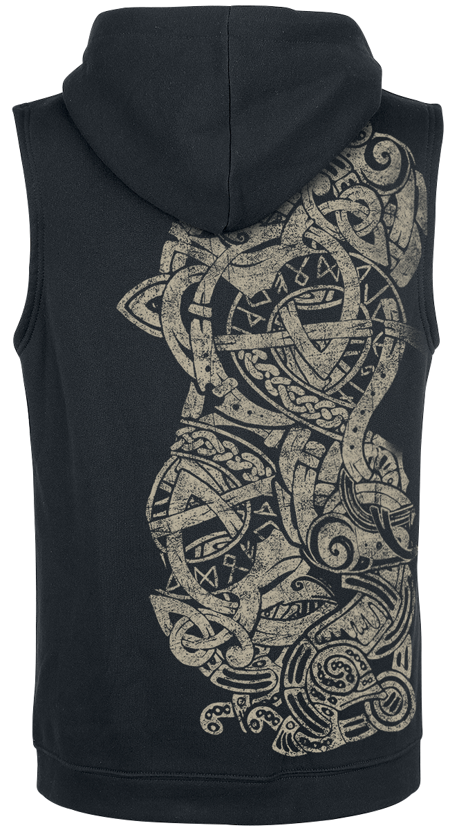 Veste  de Outer Vision - Sweat à Capuche Sans Manches Tattoo Ursus - S à XXL - pour Homme - noir - Outer Vision - View 2