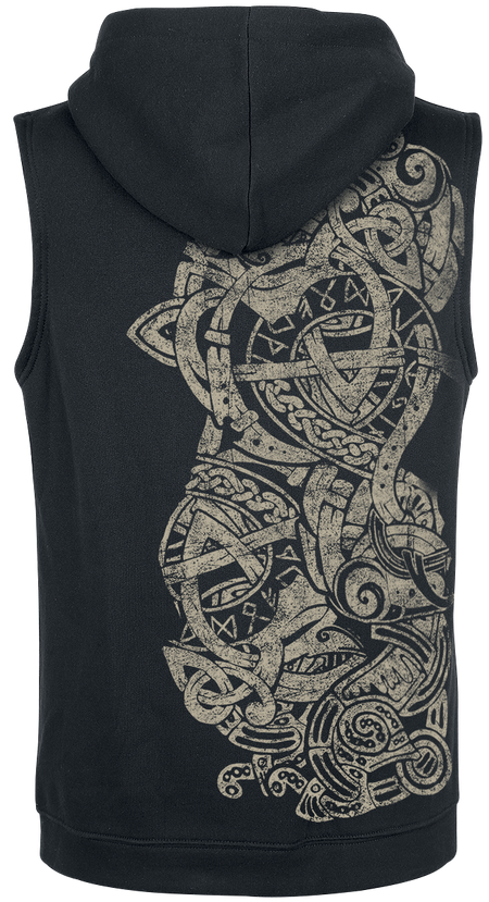 Veste  de Outer Vision - Sweat à Capuche Sans Manches Tattoo Ursus - S à XXL - pour Homme - noir - Outer Vision - View 2