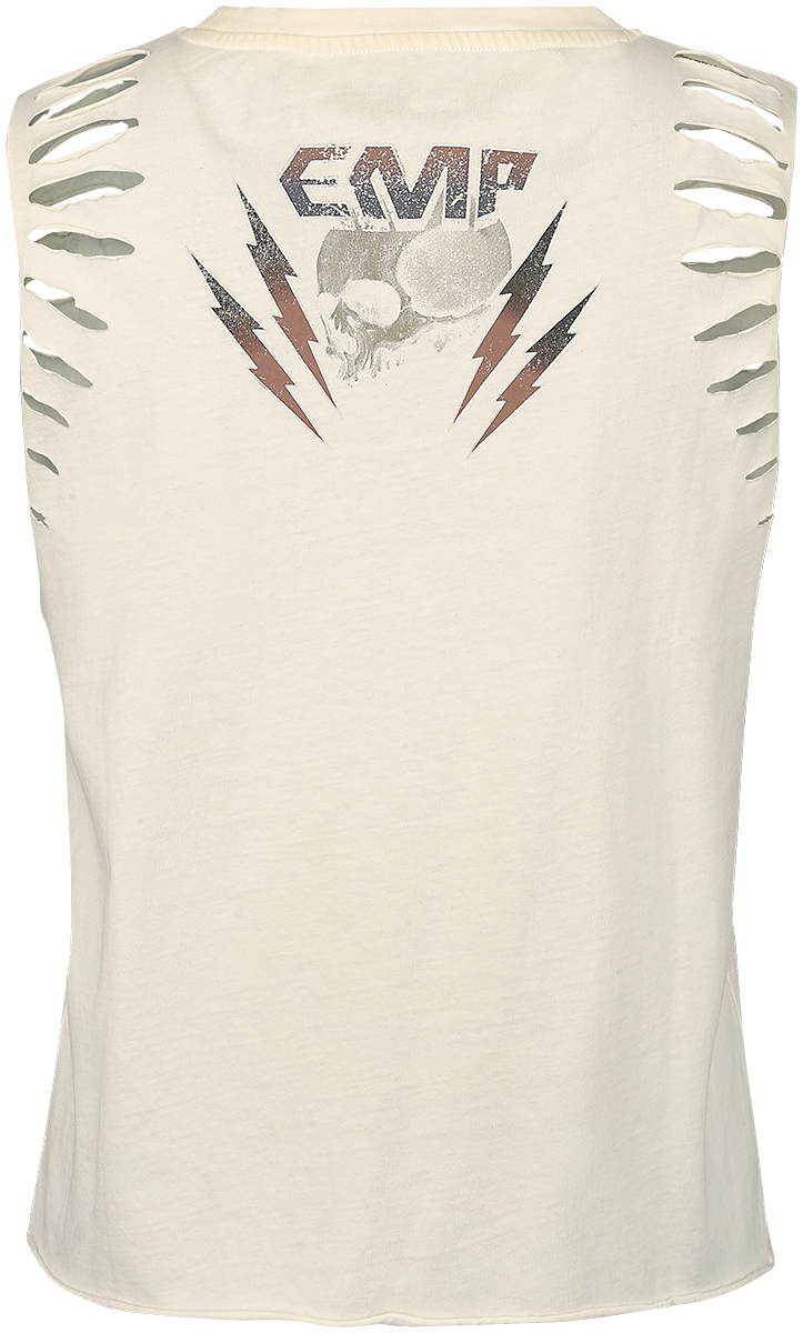 Débardeur  de Collection EMP Stage - Tank Top With Vintage Print - XS à XL - pour Femme - blanc - Collection EMP Stage - View 2