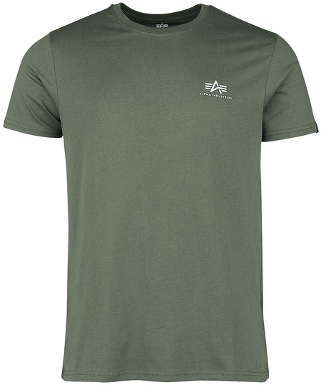 T-Shirt Manches courtes  de Alpha Industries - T-Shirt Basic - Petit Logo - S à XXL - pour Homme - vert - alpha industries