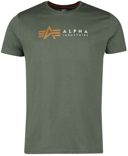 T-Shirt Manches courtes  de Alpha Industries - ALPHA LABEL T - S à XXL - pour Homme - olive - alpha industries