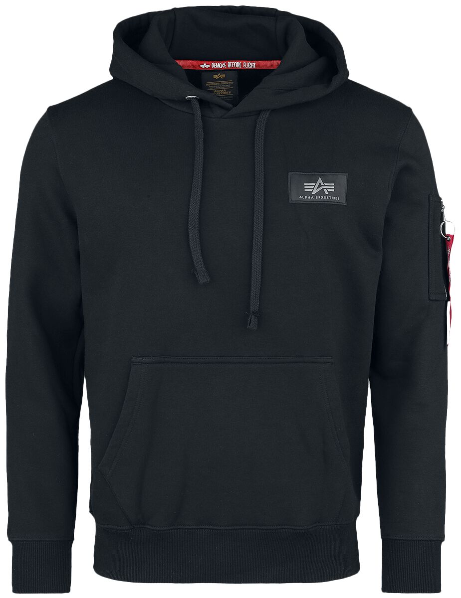 Sweat-shirt à capuche  de Alpha Industries - SWEAT À CAPUCHE CAMOUFLAGE IMPRIMÉ DOS - S à XXL - pour Homme - noir - alpha industries