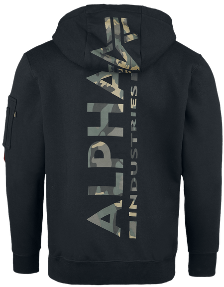 Sweat-shirt à capuche  de Alpha Industries - SWEAT À CAPUCHE CAMOUFLAGE IMPRIMÉ DOS - S à XXL - pour Homme - noir - alpha industries - View 2