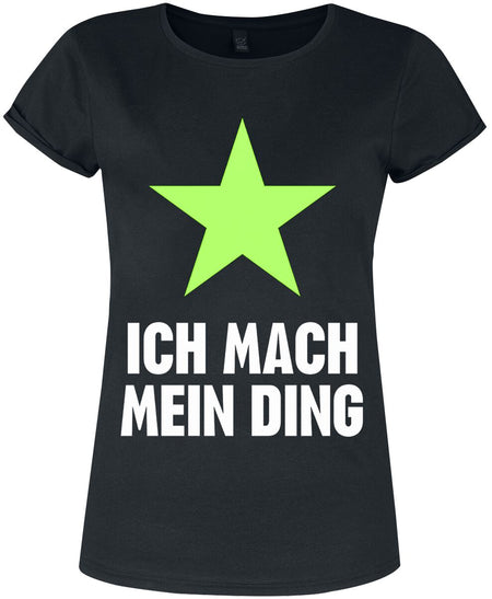 T-Shirt Manches courtes  de Udo Lindenberg - Ich Mach Mein Ding Shirt Grüner Stern Women - L - pour Femme - noir - Udo Lindenberg