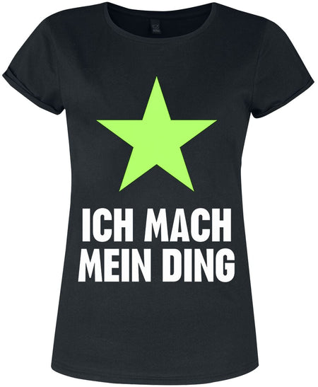 T-Shirt Manches courtes  de Udo Lindenberg - Ich Mach Mein Ding Shirt Grüner Stern Women - L - pour Femme - noir - Udo Lindenberg
