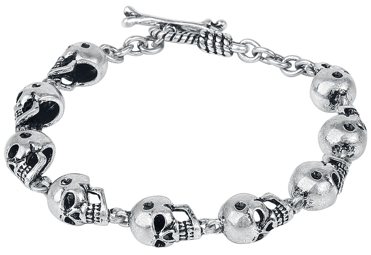 Bracelet  de Rock Rebel by EMP - Crânes - pour Homme - couleur argent - Rock Rebel by EMP