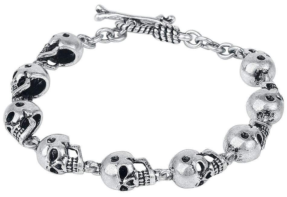 Bracelet  de Rock Rebel by EMP - Crânes - pour Homme - couleur argent - Rock Rebel by EMP