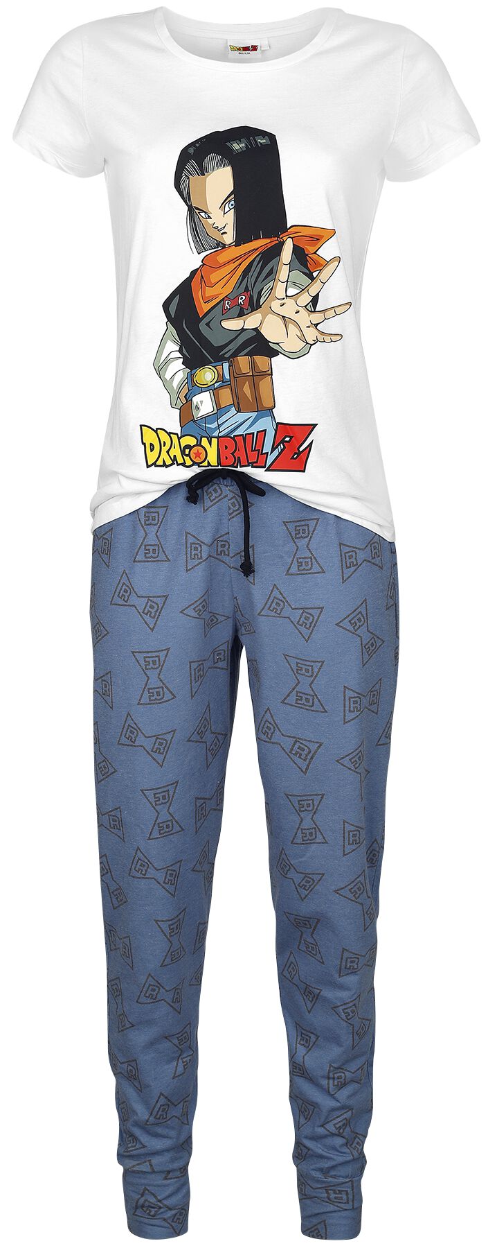 Pyjama Gaming de Dragon Ball - Dragon Ball Z -  Android 17 - S à 3XL - pour Femme - blanc/bleu - Dragon Ball