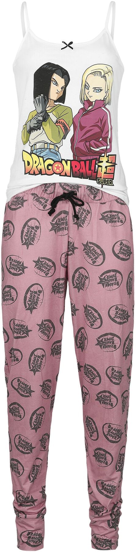 Pyjama Gaming de Dragon Ball - Dragon Ball Super - Android pair - L à 3XL - pour Femme - blanc/rose - Dragon Ball