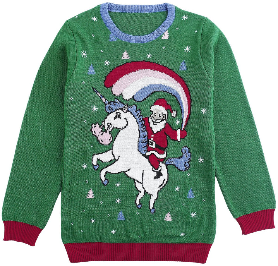Sweat-Shirt Unicorn de Pull Moche De Noël - Unicorn And Santa - 140 à 158 - pour filles & garçonse - multicolore - Pull Moche De Noël
