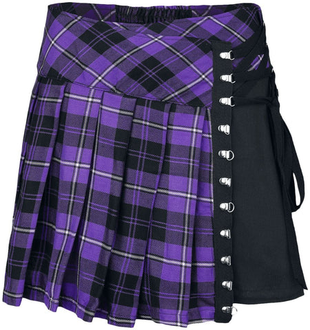 Jupe courte Gothic de Chemical Black - Hybrid - Jupe - XS à 4XL - pour Femme - lilas/noir - Chemical Black