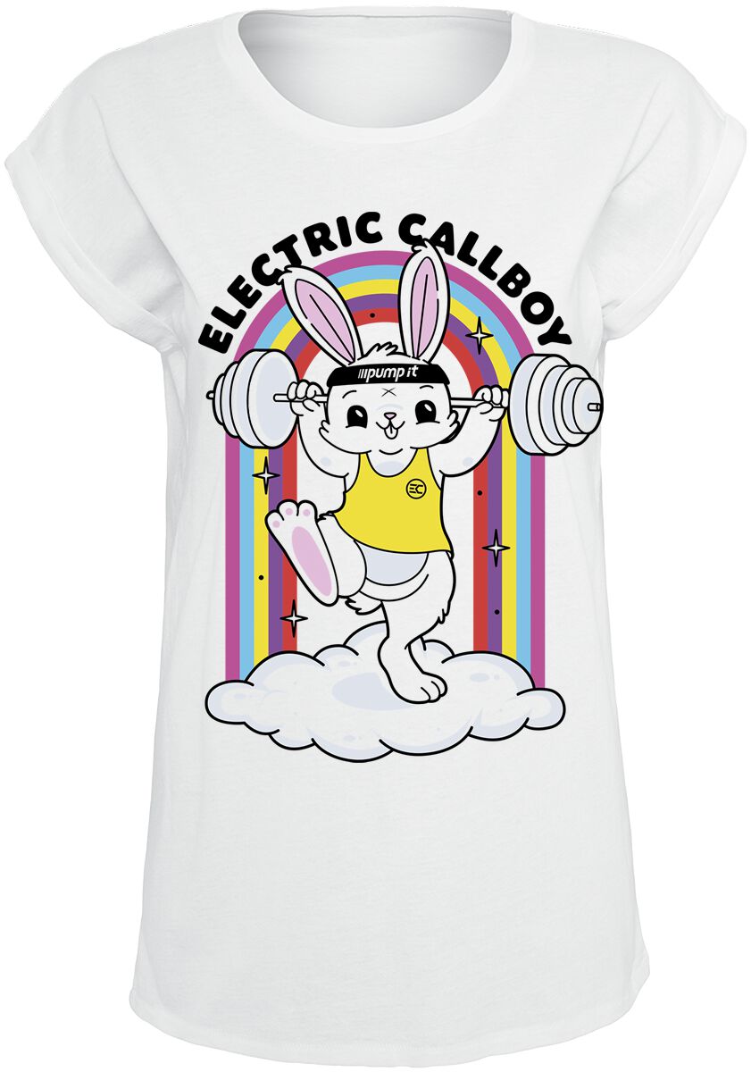 T-Shirt Manches courtes  de Electric Callboy - Pump It Bunny - XS à XXL - pour Femme - blanc - Electric Callboy