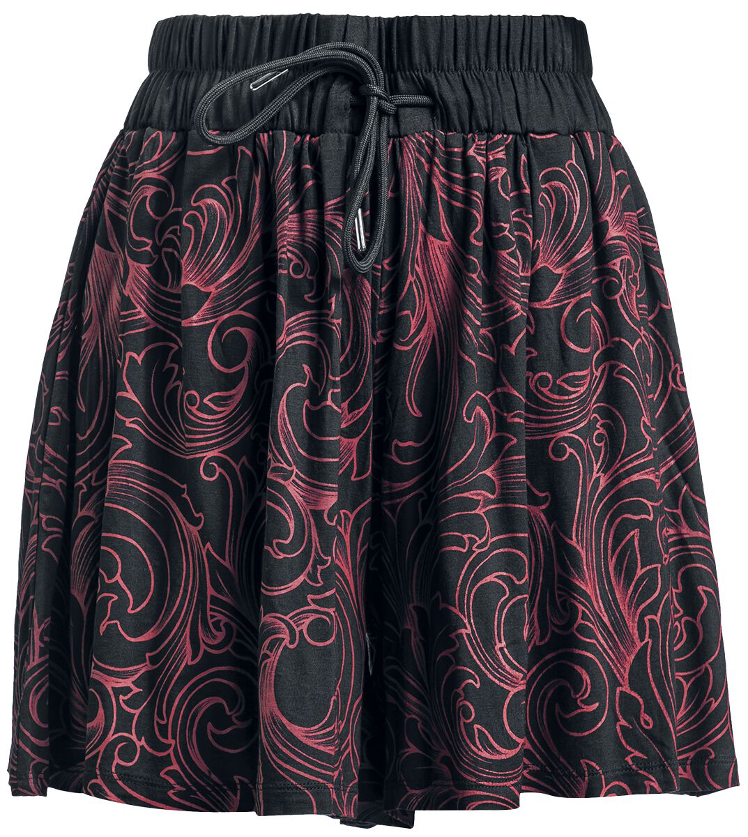 Short  de Black Premium by EMP - Short Tissu Doux avec Décorations rouges - S - pour Femme - noir - Black Premium by EMP