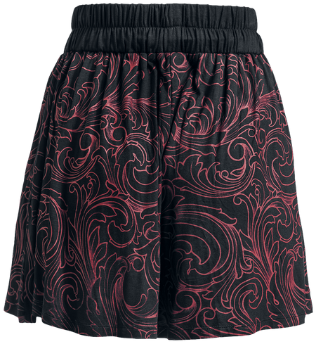 Short  de Black Premium by EMP - Short Tissu Doux avec Décorations rouges - S - pour Femme - noir - Black Premium by EMP - View 2