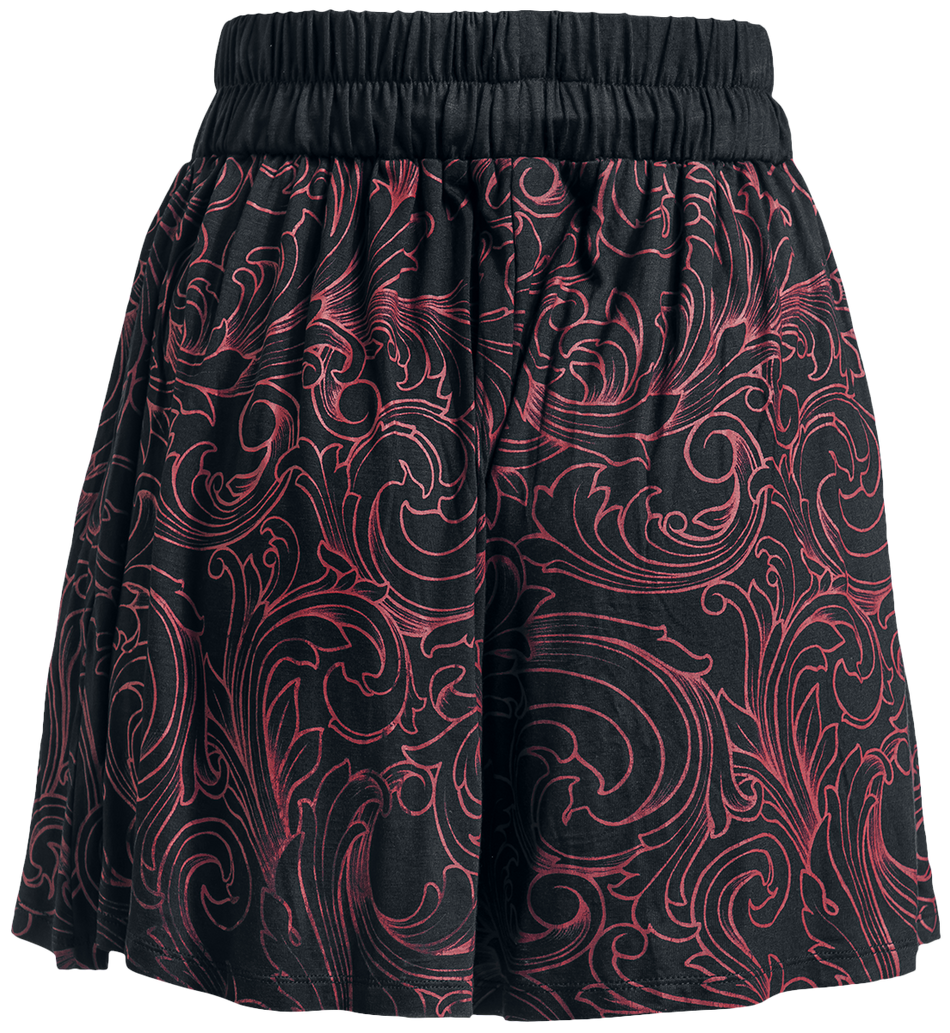 Short  de Black Premium by EMP - Short Tissu Doux avec Décorations rouges - S - pour Femme - noir - Black Premium by EMP - View 2