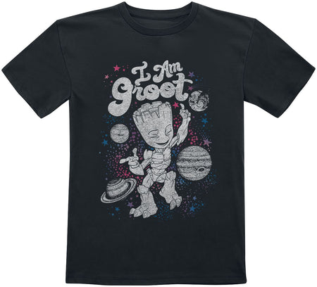 T-shirt Disney de Les Gardiens De La Galaxie - Enfants - Groot Céleste - 104 à 152 - pour filles & garçonse - noir - Les Gardiens De La Galaxie