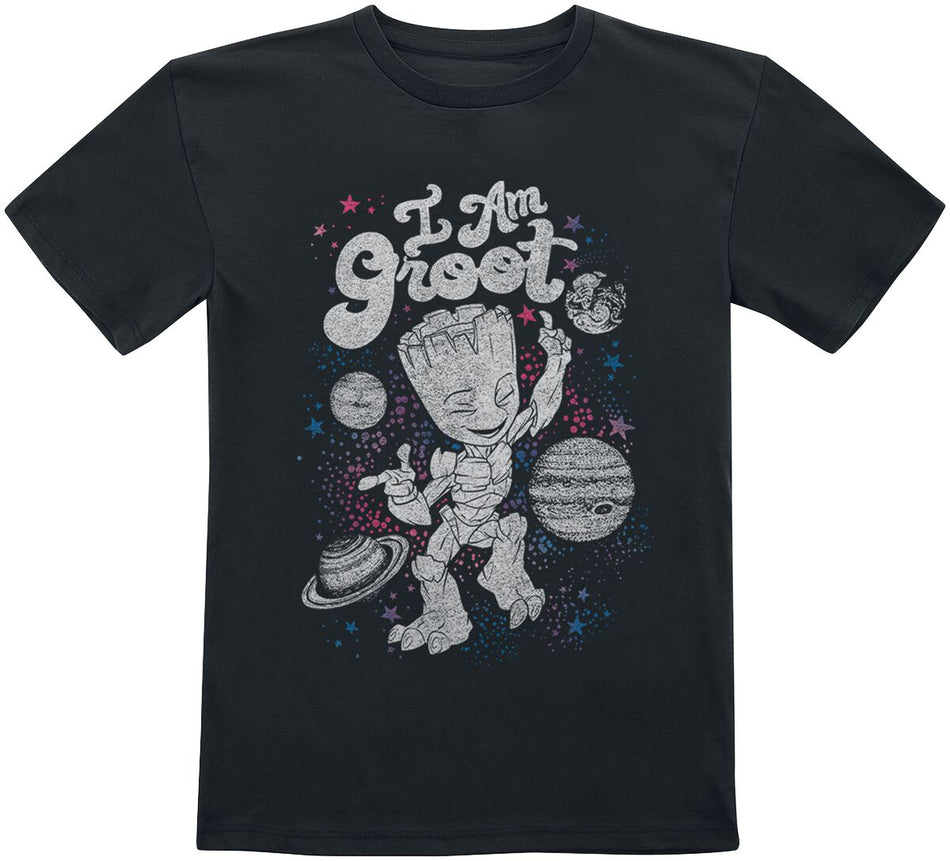 T-shirt Disney de Les Gardiens De La Galaxie - Enfants - Groot Céleste - 104 à 152 - pour filles & garçonse - noir - Les Gardiens De La Galaxie