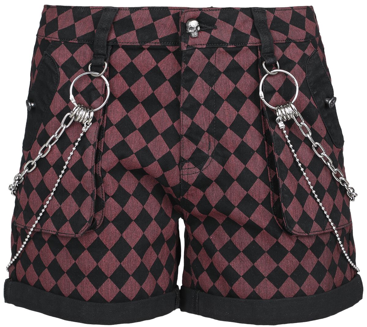 Short  de Rock Rebel by EMP - Checkerboard Shorts - 29 à 30 - pour Femme - rouge/noir - Rock Rebel by EMP